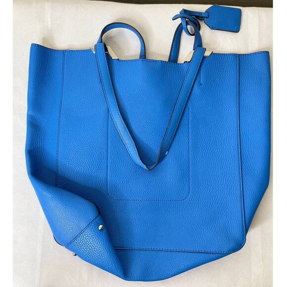 Ralph Lauren Women's Blue Pebbled Leather Tote Bag - Large - Picture 4 of 9